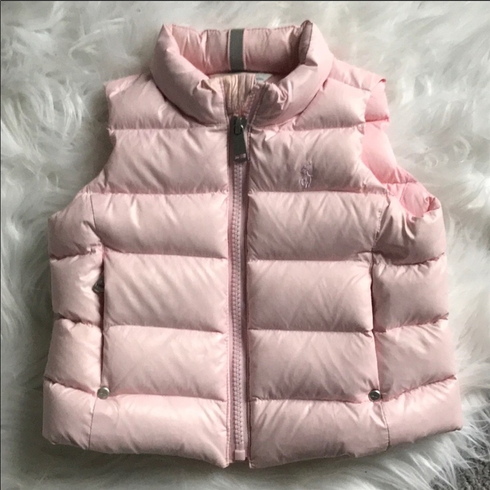 Ralph Lauren Baby Puffer pink Vest 9M